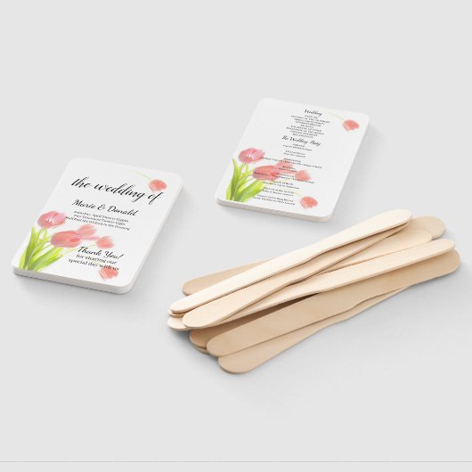 Éventail Élégant programme Tulipes Roses Douces (Non-assemblé)