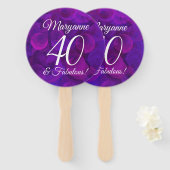 Éventail Elégant Purple 40 et Fabuleux fête d'anniversaire (Devant et derrière)
