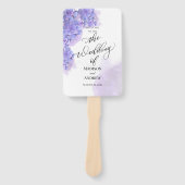 Éventail Elégant Purple Aquarelle Succulents Menu Mariage (Devant)