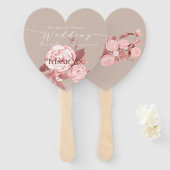 Éventail Élégant Rose chic Mariage (Devant et derrière)