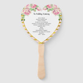 Éventail Élégant Rose Floral Gold Rose forme coeur (Devant)