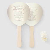 Éventail Élégant Rose Gold Script Mariage brillant Champagn (Devant et derrière)