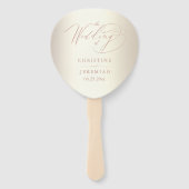 Éventail Élégant Rose Gold Script Mariage brillant Champagn (Devant)