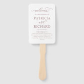 Éventail Élégant Rose Gold Script programme de mariage vent (Devant)