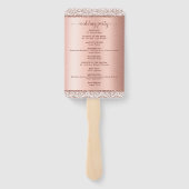Éventail Élégant Rose Parties scintillant or programme de m (Dos)
