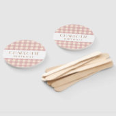 Éventail Élégant rose pastel doux en vichy carré (Non-assemblé)