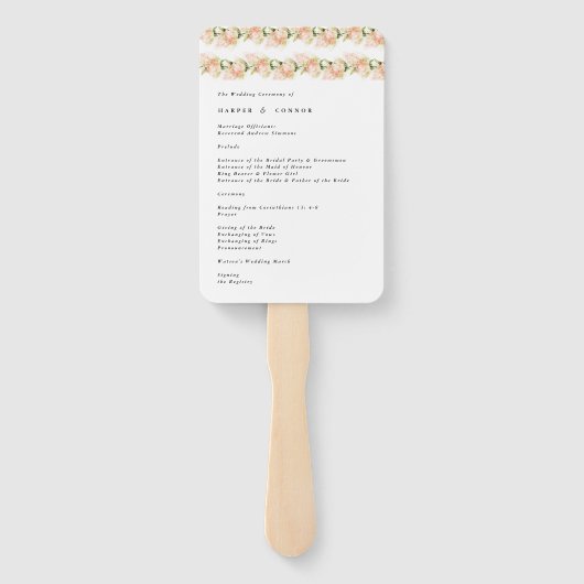 Éventail Élégant Rose Romance Mariage (Dos)