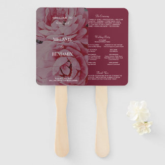 Éventail Élégant Rose rose romantique mariage floral