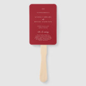 Éventail Elegant Ruby Red Modern Wedding Program (Devant)