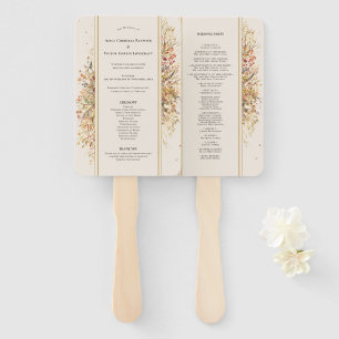 Éventail Élégant Rustic Fall Beige Wedding Programme