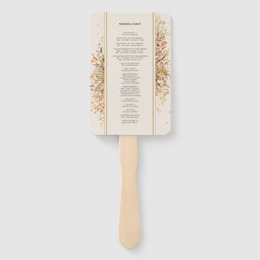 Éventail Élégant Rustic Fall Beige Wedding Programme (Dos)