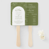 Éventail Élégant Sage Floral Vert Mariage Programme Ventila (Devant et derrière)
