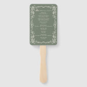 Éventail Elegant Sage Green Vintage Wedding Program (Dos)