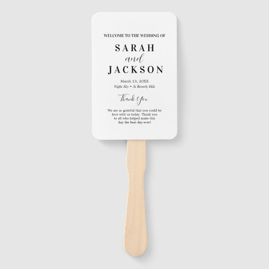 Éventail Élégant Sage White Wedding Programme (Devant)