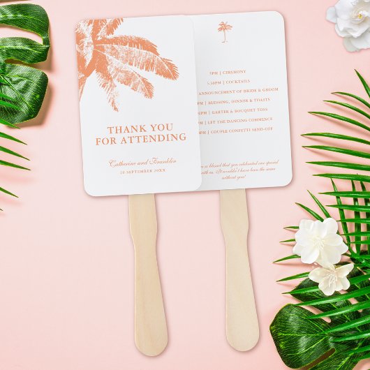 Éventail Elégant scénario Mariage de palmier tropical