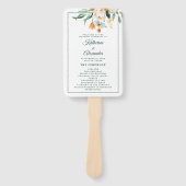 Éventail Élégant Script de verdure Floral Mariage Cérémonie (Devant)