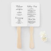 Éventail Élégant Script Formal White Wedding Programme (Devant et derrière)