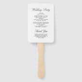 Éventail Élégant Script Formal White Wedding Programme (Dos)