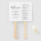 Éventail Élégant Script Simple Mariage Ceremony Programme (Devant et derrière)