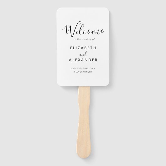 Éventail Élégant Script Simple Mariage Ceremony Programme (Devant)
