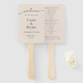 Éventail Élégant Simple Moderne Programme de Mariage de Scr (Devant et derrière)