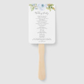 Éventail Élégant Spring Floral Dusty Blue Wedding Programme (Dos)