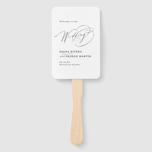Éventail Elegant Swirl Script Simple Wedding Programs (Devant)