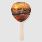 Éventail Elégant Tropical Beach String Lumières Mariage Fav (Dos)