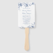 Éventail Élégant Victorian Blue Floral Wedding Programme (Devant)
