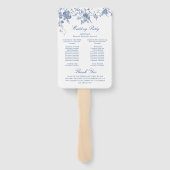 Éventail Élégant Victorian Blue Floral Wedding Programme (Dos)