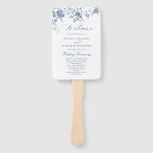 Éventail Élégant Victorian Blue Floral Wedding Programme (Devant)