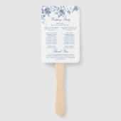 Éventail Élégant Victorian Blue Floral Wedding Programme (Dos)