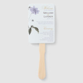 Éventail Elegant Violet & Mint Hydrangea Wedding Hand Fan (Devant)