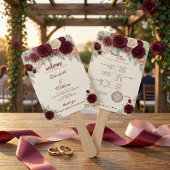 Éventail Elegant Wedding Timeline Program Hand Fan