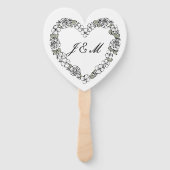 Éventail Elegant White and Black Script Wedding Fan (Dos)