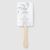 Éventail Elégante aquarelle Dusty Blue Floral Programme (Devant)