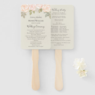Éventail Elégante aquarelle verte Sage Wedding Programme