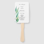 Éventail Élégante Art à l'aquarelle Bleu Vert Océan (Devant)