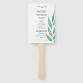 Éventail Élégante Art à l'aquarelle Océan Vert Bleu (Dos)