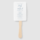 Éventail Élégante calligraphie Dusty Blue Wedding Programme (Devant)