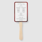 Éventail Élégante calligraphie Programme de mariage rouge e (Dos)