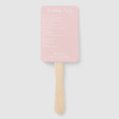 Éventail Élégante calligraphie Romantique Pink Wedding Prog (Dos)