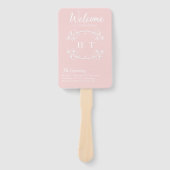 Éventail Élégante calligraphie Romantique Pink Wedding Prog (Devant)