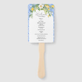 Éventail Elégante Carte du programme de mariage bleu médite (Devant)