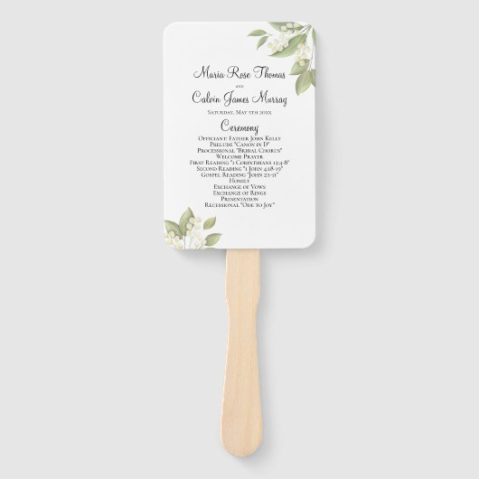 Éventail Elégante cérémonie de mariage Sage Greenery Foliag (Devant)