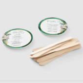 Éventail Élégante cérémonie Mariage Emerald Green Roses Bla (Non-assemblé)