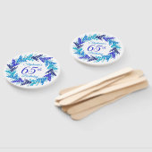 Éventail Élégante couronne bleue 65e anniversaire (Non-assemblé)