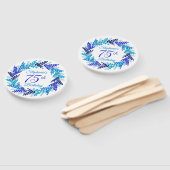 Éventail Élégante couronne bleue 75e anniversaire (Non-assemblé)