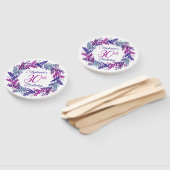 Éventail Élégante couronne violette rose 30e anniversaire (Non-assemblé)