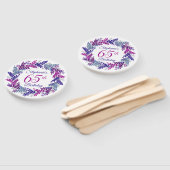 Éventail Élégante couronne violette rose 65e anniversaire (Non-assemblé)